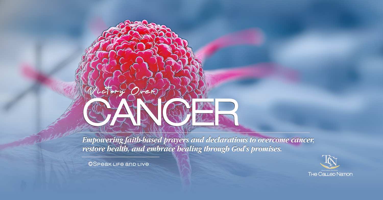 A visually impactful representation of 'Healing Prayers for Cancer: Faith-Based Declarations Against Cancer,' featuring a vibrant pink cancer cell magnified, symbolizing the fight against illness and hope for recovery. The background is softened with a calming blue hue and the silhouette of a cross on the left, signifying spiritual support through faith-based declarations. This image embodies the theme of 'Healing Prayers for Cancer Recovery,' emphasizing faith, strength, and the path to restoration through divine intervention.