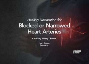 Upper torso of a person in a dark shirt with glowing red heart graphic and ECG waveform over the chest area illustrating Coronary Artery Disease