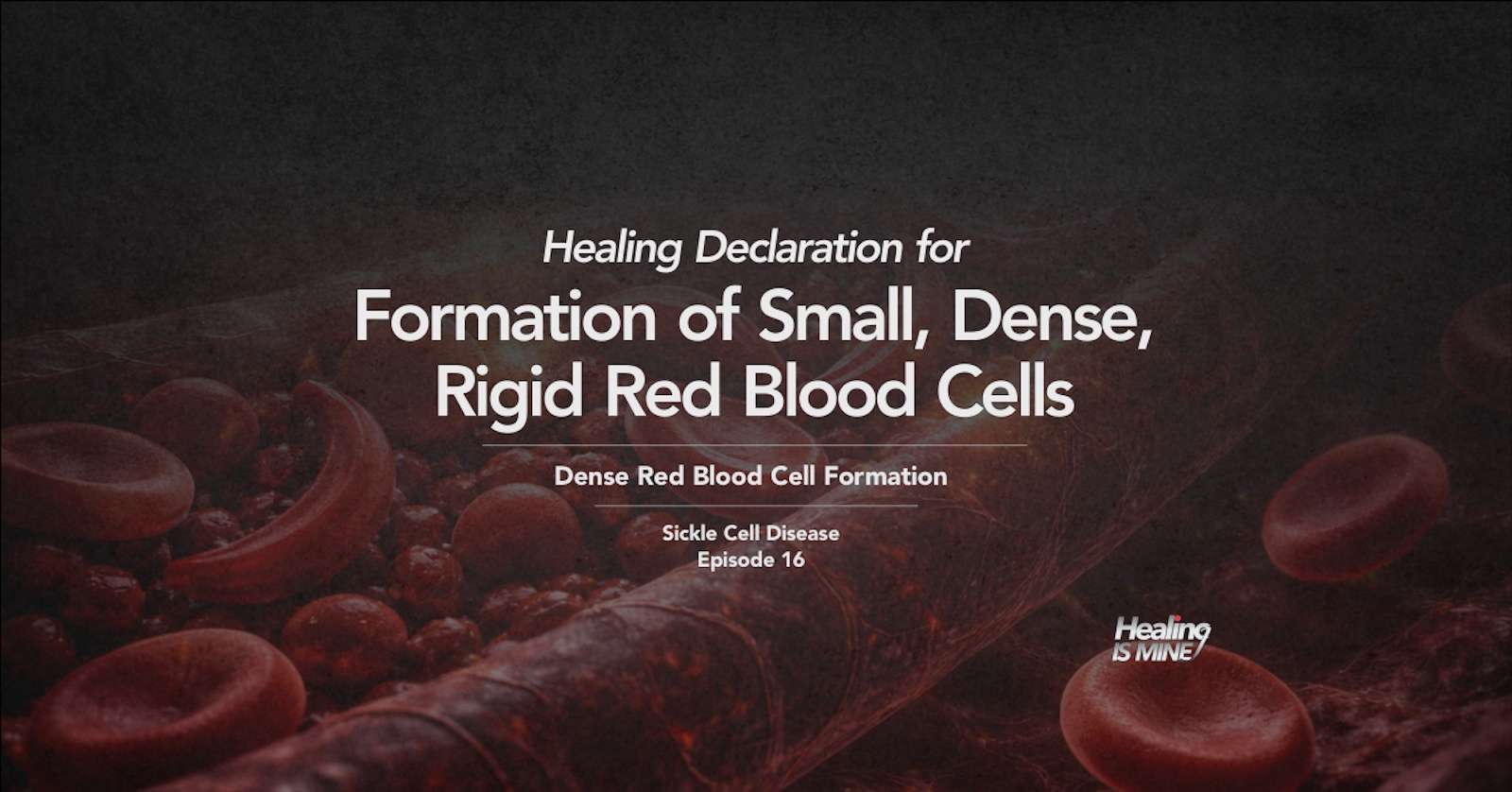 Illustration of red blood cells in a blood vessel with the title “Dense Red Blood Cell Formation (Formation of Small, Dense, Rigid Red Blood Cells).”