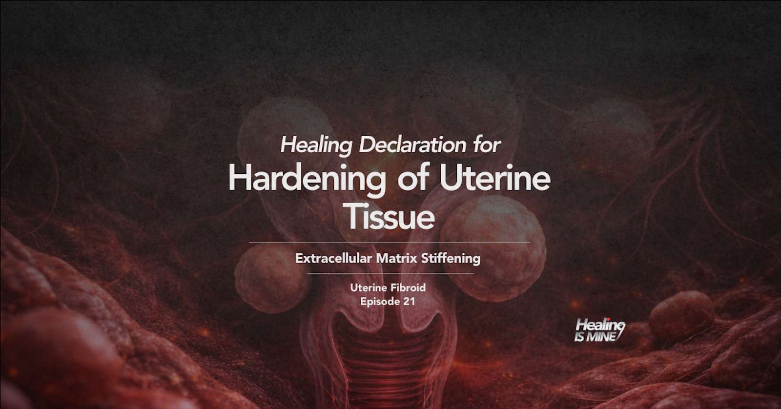 Uterine fibroid nodules embedded in stiffened extracellular matrix within uterine wall illustration