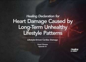 Upper torso of a person in a dark shirt with glowing red heart graphic and ECG waveform over the chest area illustrating Lifestyle-Driven Cardiac Damage