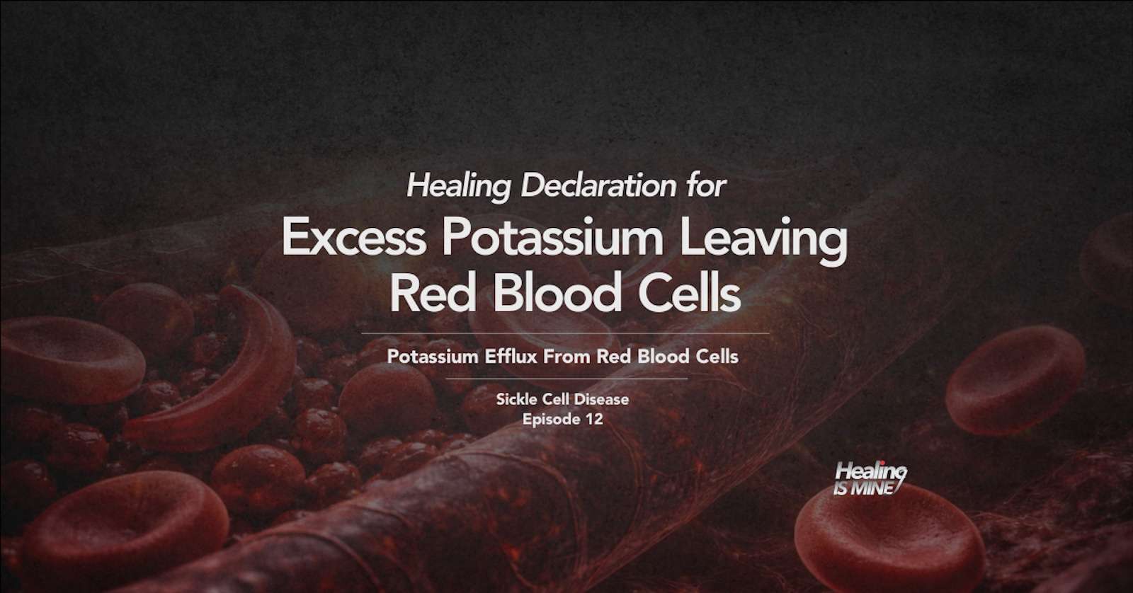 Illustration of red blood cells in a blood vessel with the title “Potassium Efflux From Red Blood Cells (Excess Potassium Leaving Red Blood Cells).”