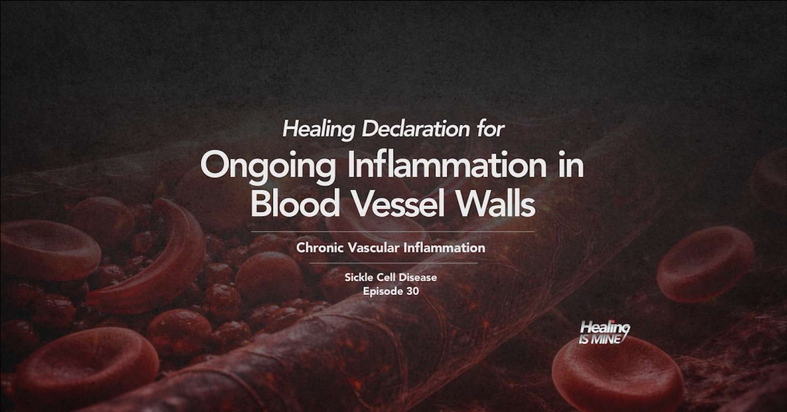 Illustration of red blood cells in a blood vessel with the title “Chronic Vascular Inflammation (Ongoing Inflammation in Blood Vessel Walls).”