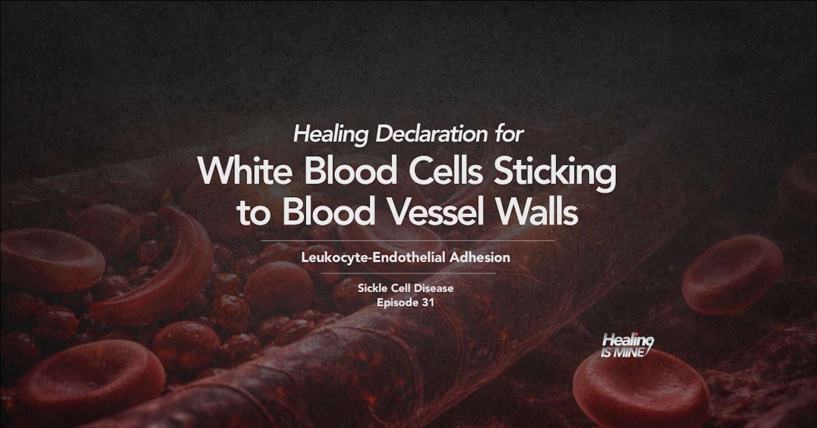 Illustration of red blood cells in a blood vessel with the title “Leukocyte-Endothelial Adhesion (White Blood Cells Sticking to Blood Vessel Walls).”