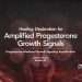 Multiple uterine fibroid masses within uterine wall illustrating amplified progesterone growth signals (progesterone-mediated growth signaling amplification)