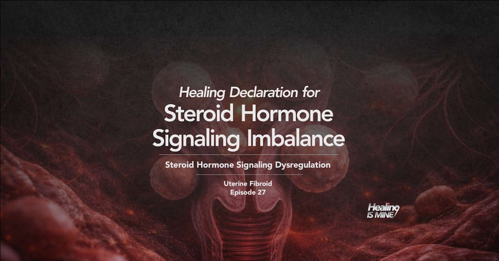 Multiple uterine fibroid masses within uterine muscle illustrating steroid hormone signaling imbalance (steroid hormone signaling dysregulation)