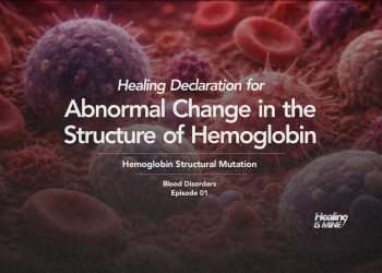 Illustration of red blood cells and immune cells in the bloodstream with the title “Abnormal Change in the Structure of Hemoglobin (Hemoglobin Structural Mutation) – Blood Disorders Episode 01."