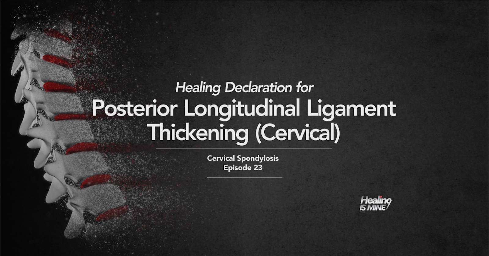 Side view of cervical spine with thickened posterior longitudinal ligament compressing the spinal canal