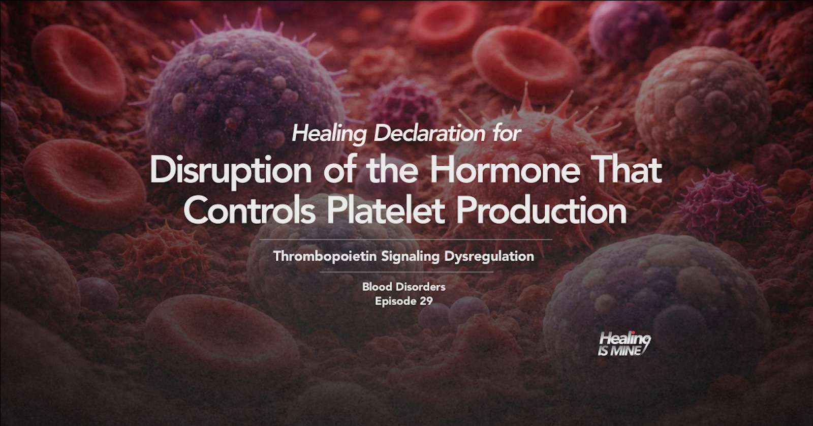 Illustration of disrupted hormone signaling affecting platelet production, titled “Disruption of the Hormone That Controls Platelet Production (Thrombopoietin Signaling Dysregulation) – Blood Disorders Episode.”